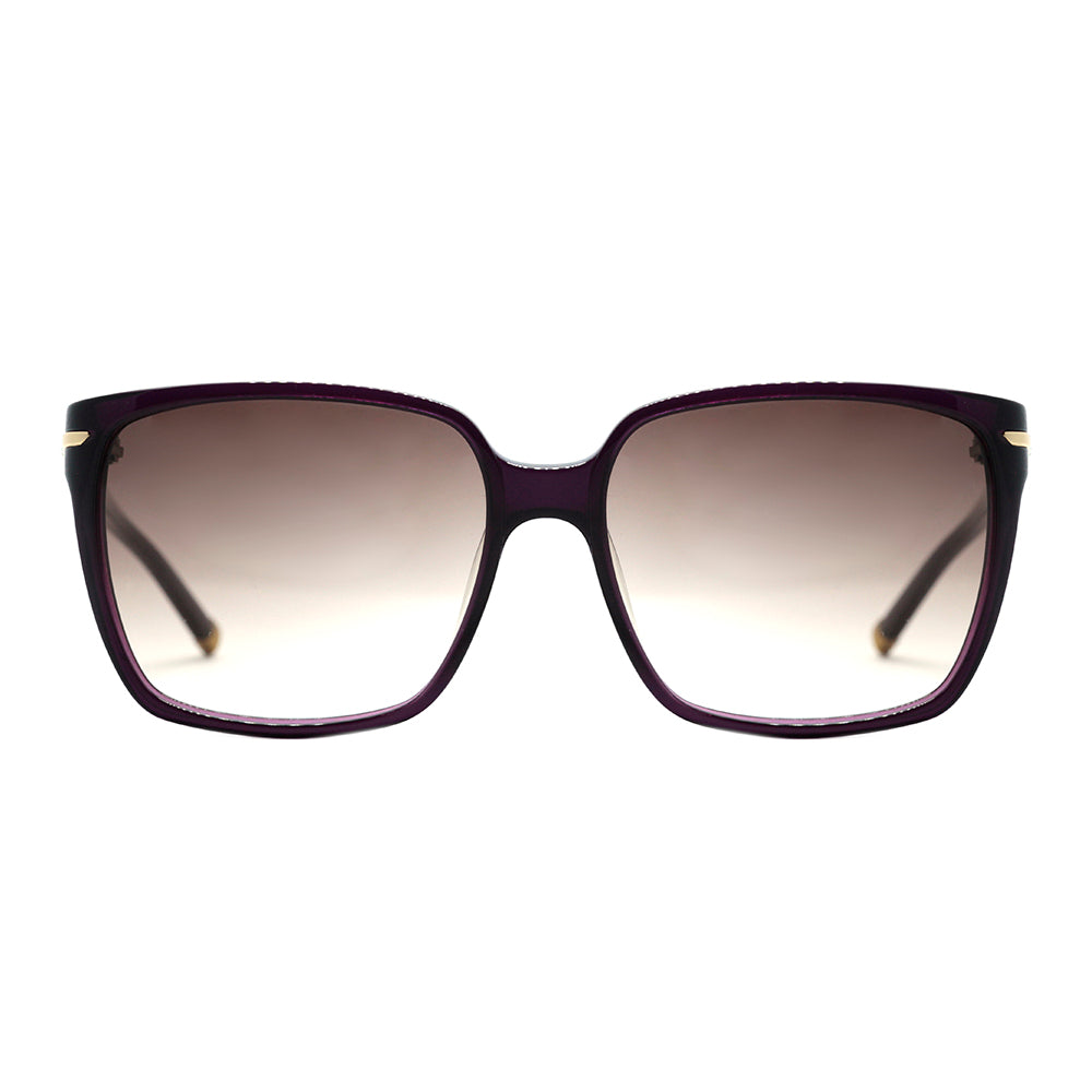 Óculos de Sol Ana Hickmann AH 9107 B13 Roxo e Dourado / Preto Degradê - 58 mm