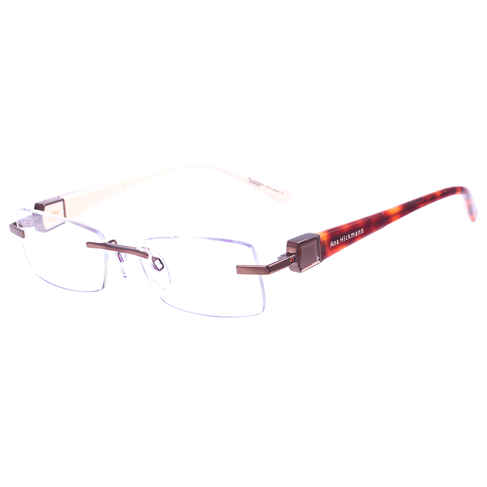 Óculos de Grau Ana Hickmann AH 1243 01A Marrom e Marrom Mesclado Creme - 52 mm