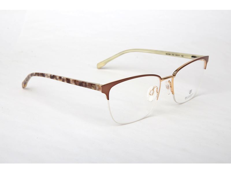 Óculos de Grau Bulget BG 1528 01A Marrom e Dourado Brilho - Lente 5,3 cm
