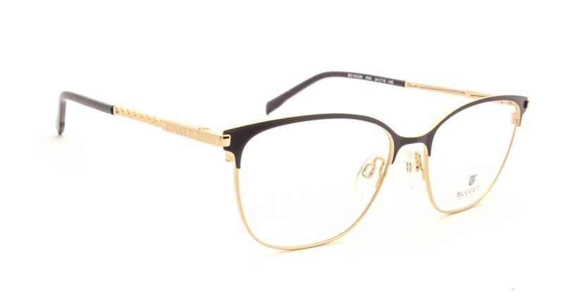 Óculos de Grau Bulget BG 1602N 09A Preto e Dourado Brilho 54 mm