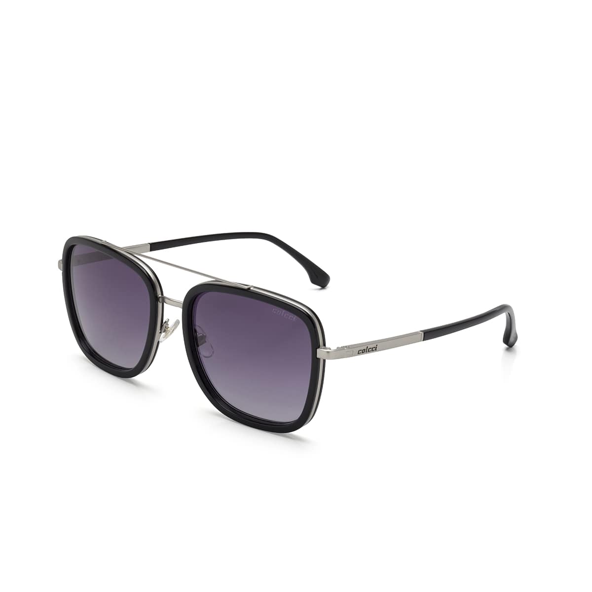 Óculos De Sol Colcci C0106 PRETO BRILHO E PRATA FOSCO/ CINZA DEGRADÊ UNICO