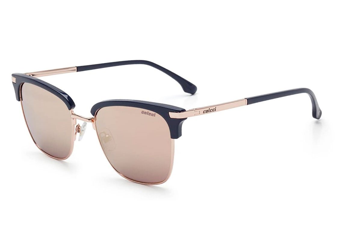 Óculos De Sol Colcci C0107 AZUL E DOURADO BRILHO/ ROSÊ ESPELHADO UNICO