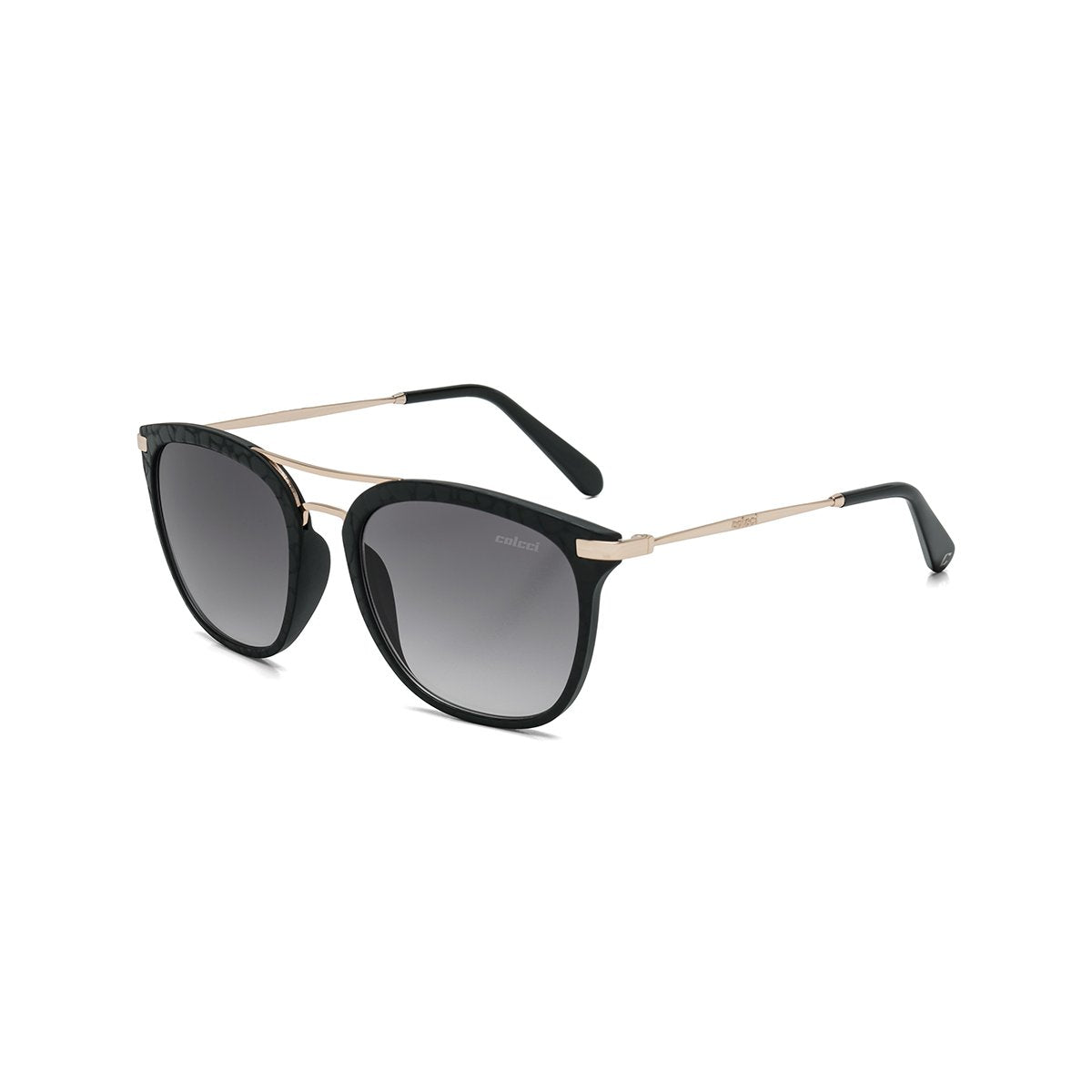 Óculos De Sol Colcci Mag Preto Fosco e Dourado Brilho/ Cinza Degradê UNICO
