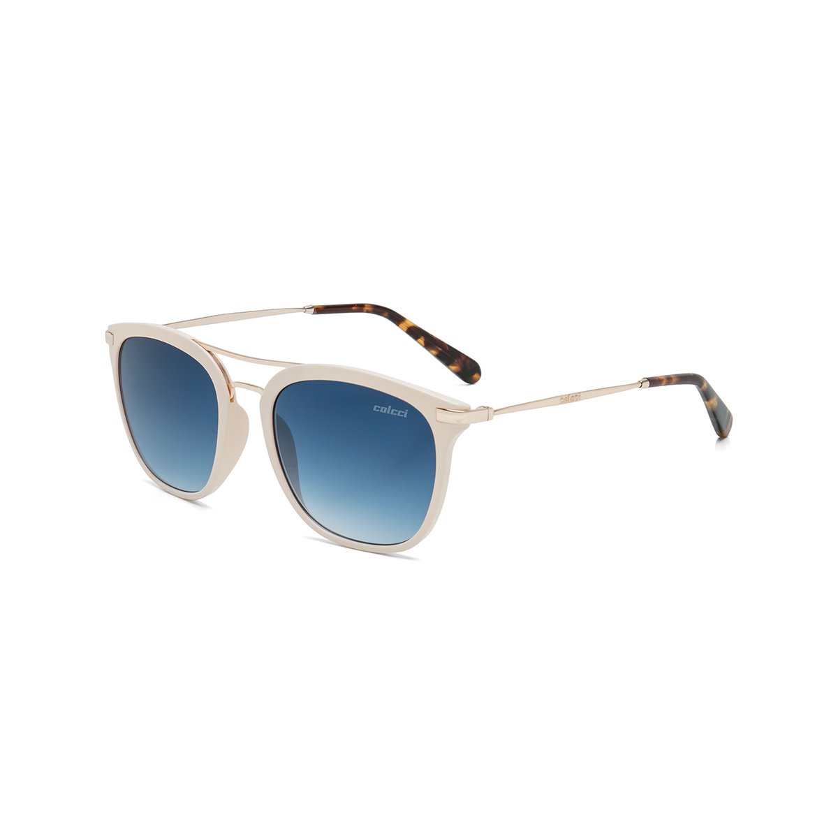 Óculos De Sol Colcci Mag BRANCO E DOURADO MESCLADO/ AZUL ESPELHADO UNICO