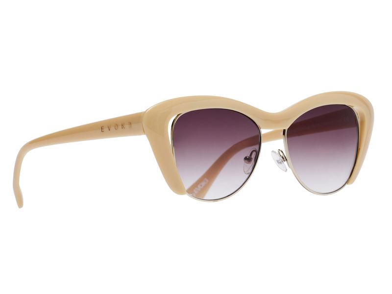 Óculos de Sol Evoke Cat City Pink Nude / Brown Degradê - 49 mm