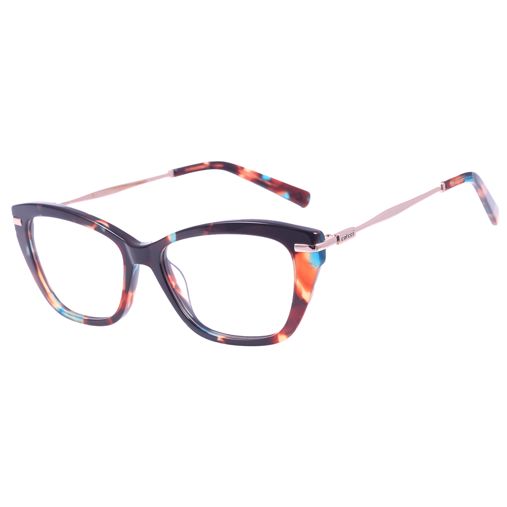 Óculos de Grau Colcci C6089 Marrom e Azul Mesclado Brilho - 51 mm