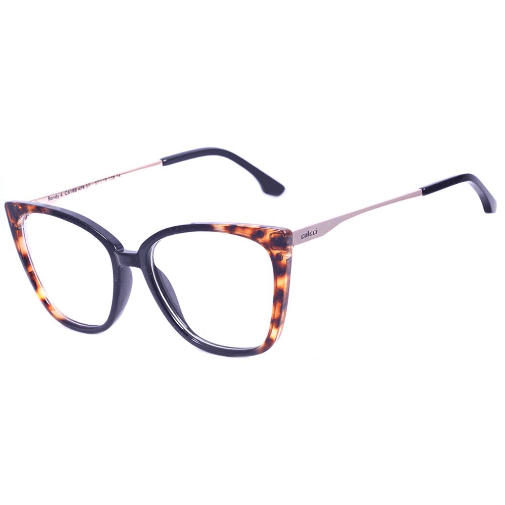 Clip On Colcci Bandy 4 Marrom Mesclado e Preto Brilho/ Marrom Degradê- Lente 5,7 cm - Grau