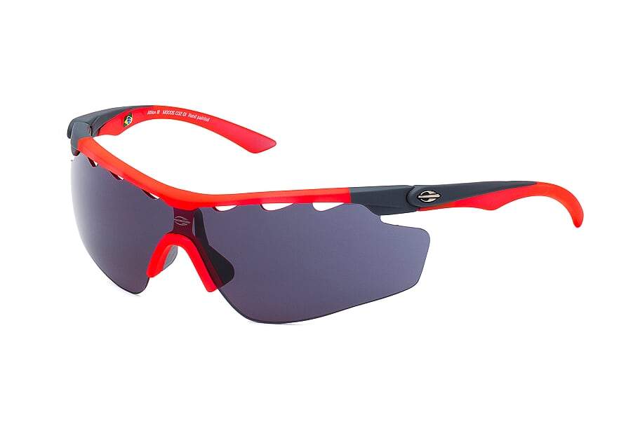 Óculos de Sol Mormaii Athlon III Vermelho E Cinza Fosco/ Preto