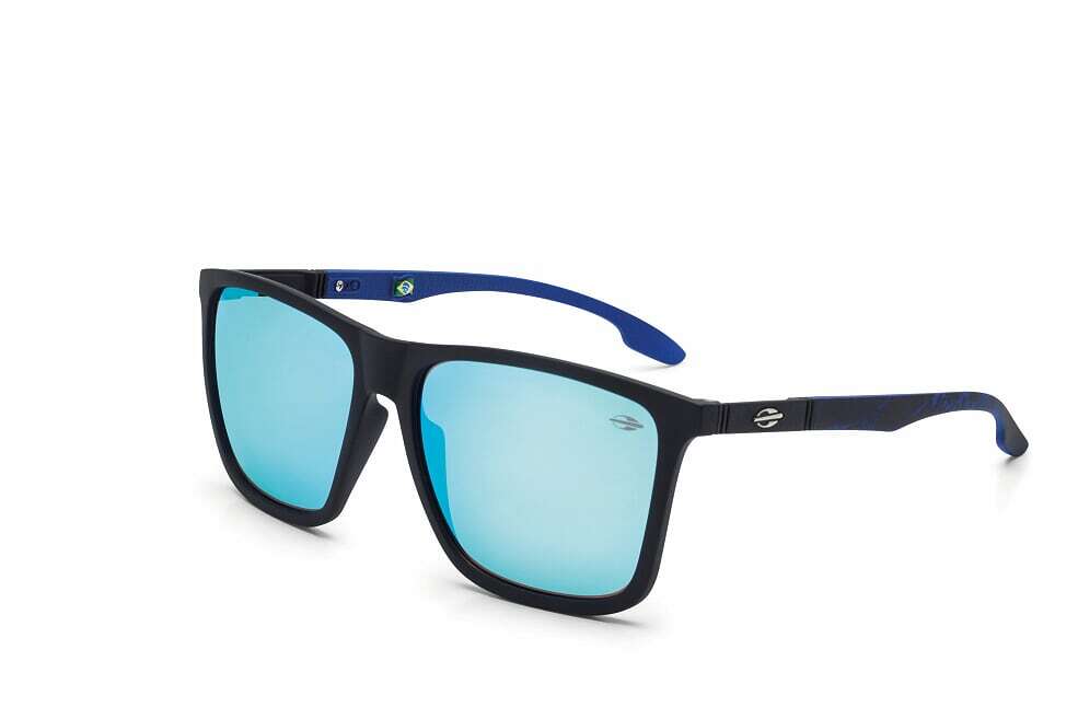 Óculos de Sol Mormaii Hawaii Preto Fosco E Azul/ Azul Espelhado - Oculos Shop