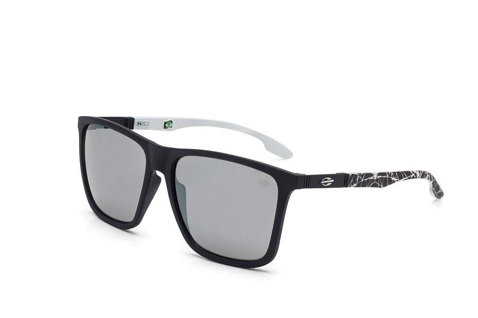 Óculos de Sol Mormaii Hawaii Preto Fosco E Branco/ Cinza Unico