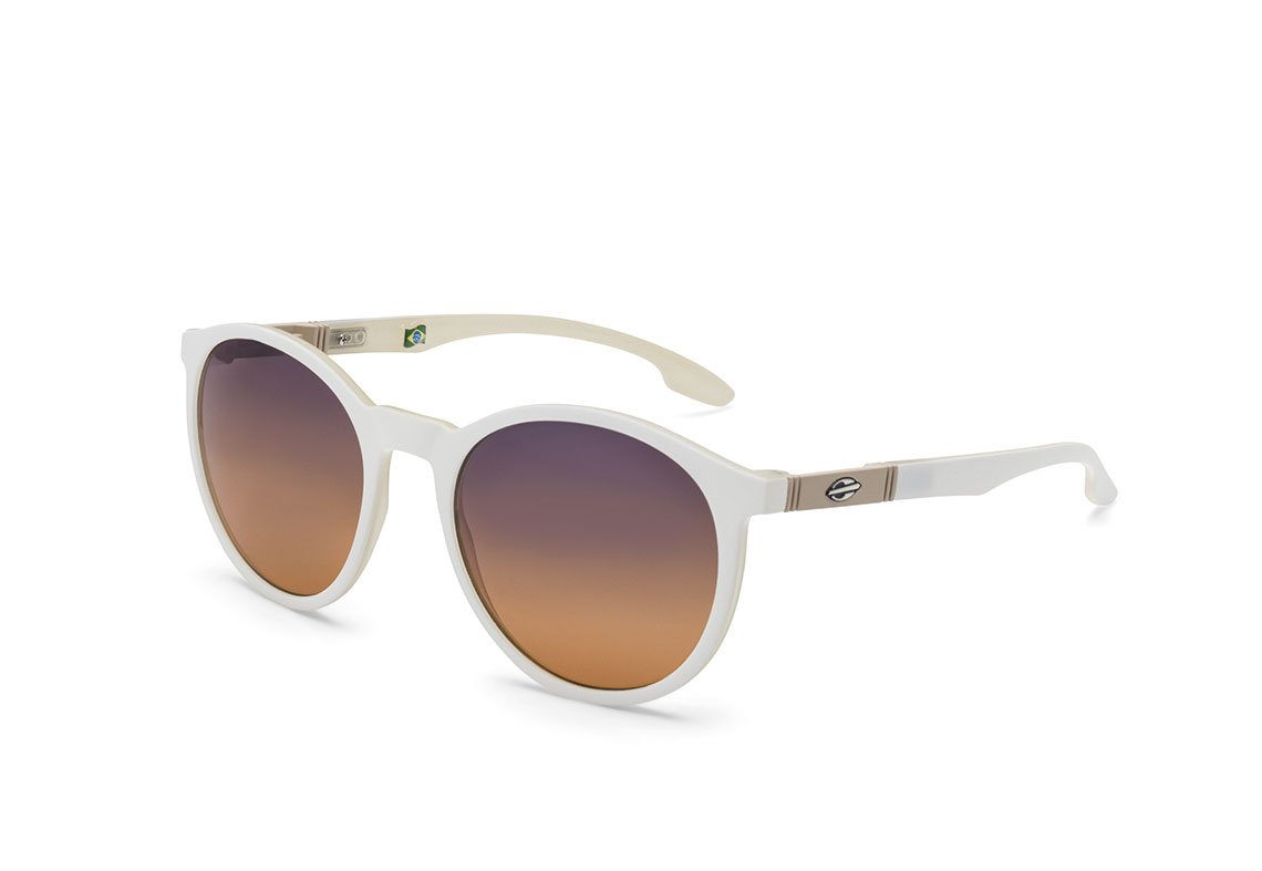 Óculos de Sol Mormaii Maui Branco Fosco/ Azul E Amarelo Espelhado Unico