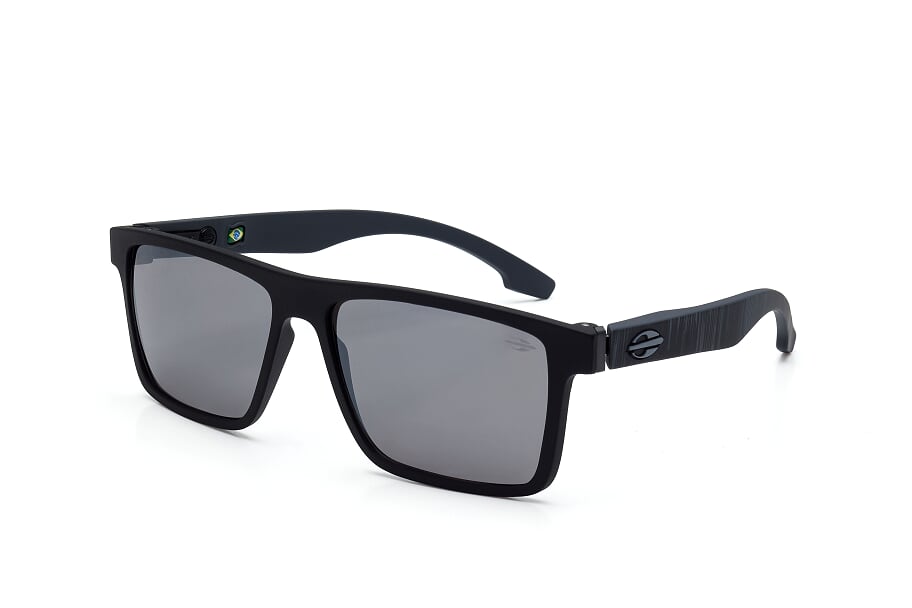 Mormaii Banks Preto e Cinza Fosco / Prata Espelhado - Lente 5,4 cm - Sol
