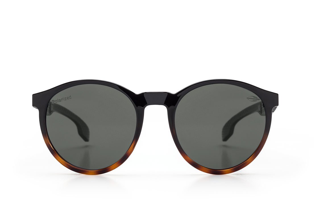 Mormaii Maui NXT Infantil Preto e Marrom Degradê Brilho / Cinza Polarizado Unico - Lente 4,5 cm - Sol