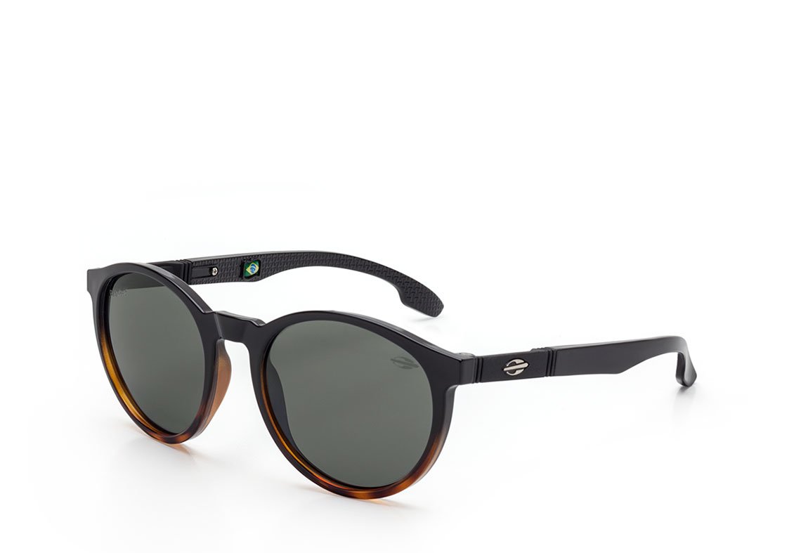 Mormaii Maui NXT Infantil Preto e Marrom Degradê Brilho / Cinza Polarizado Unico - Lente 4,5 cm - Sol