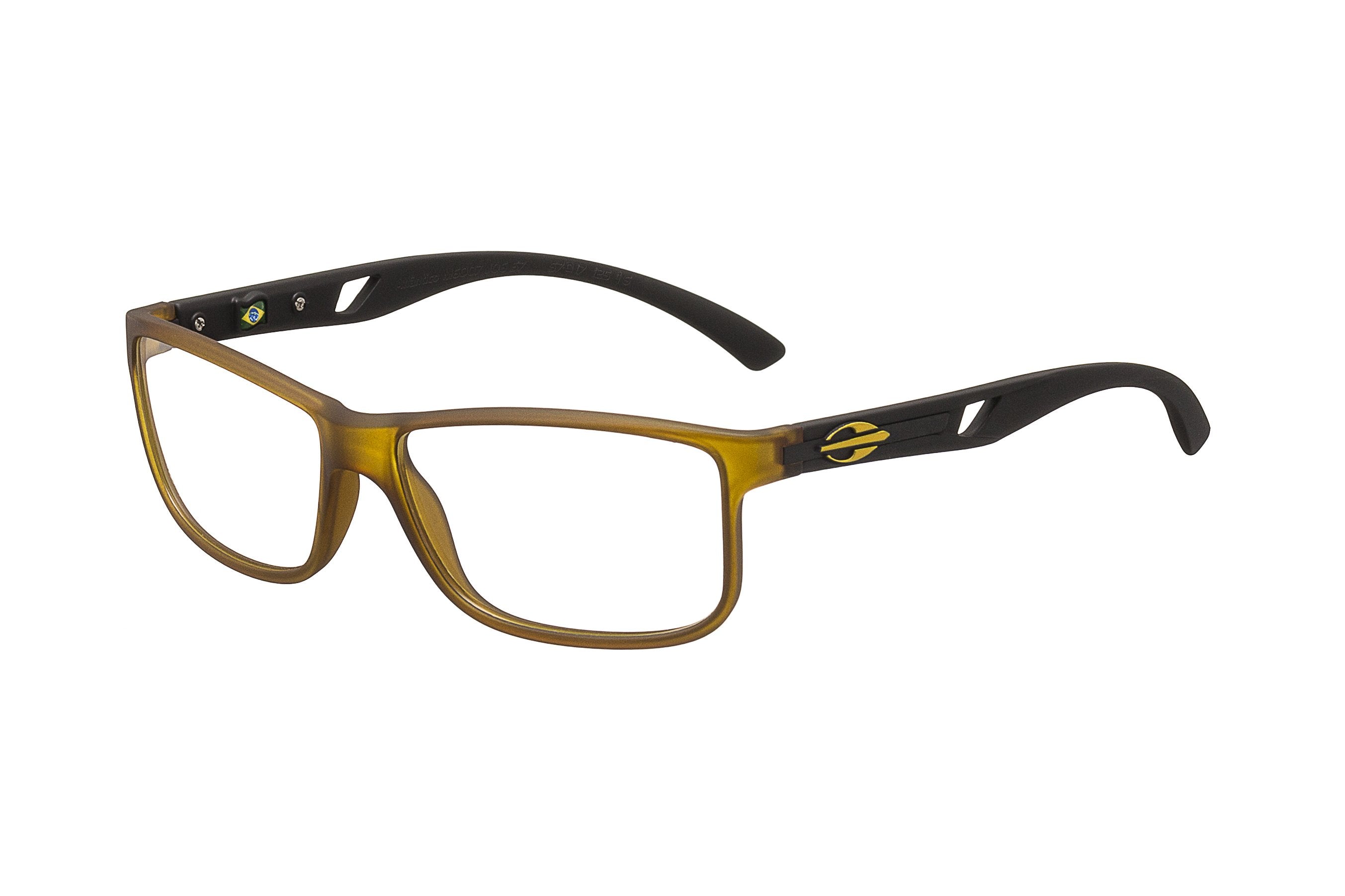 Óculos de Grau Mormaii Atlântico Amarelo Translúcido E Preto Fosco Lente 5,7 Cm
