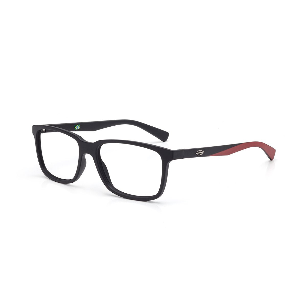 Óculos de Grau Mormaii Manila Preto Fosco E Vermelho Lente 5,4 Cm
