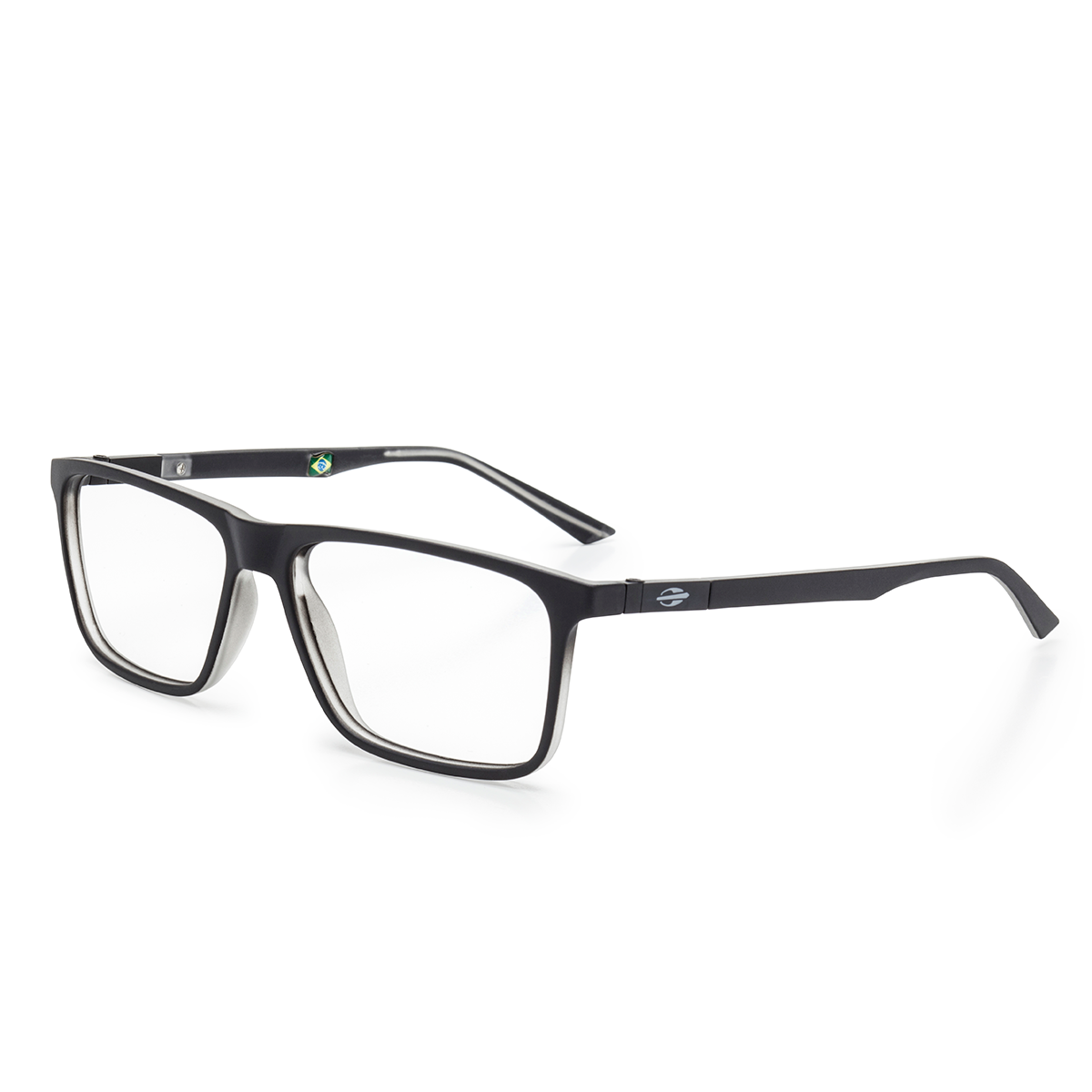 Óculos de Grau Mormaii Nava II PRETO E CINZA FOSCO Lente 5,5 cm