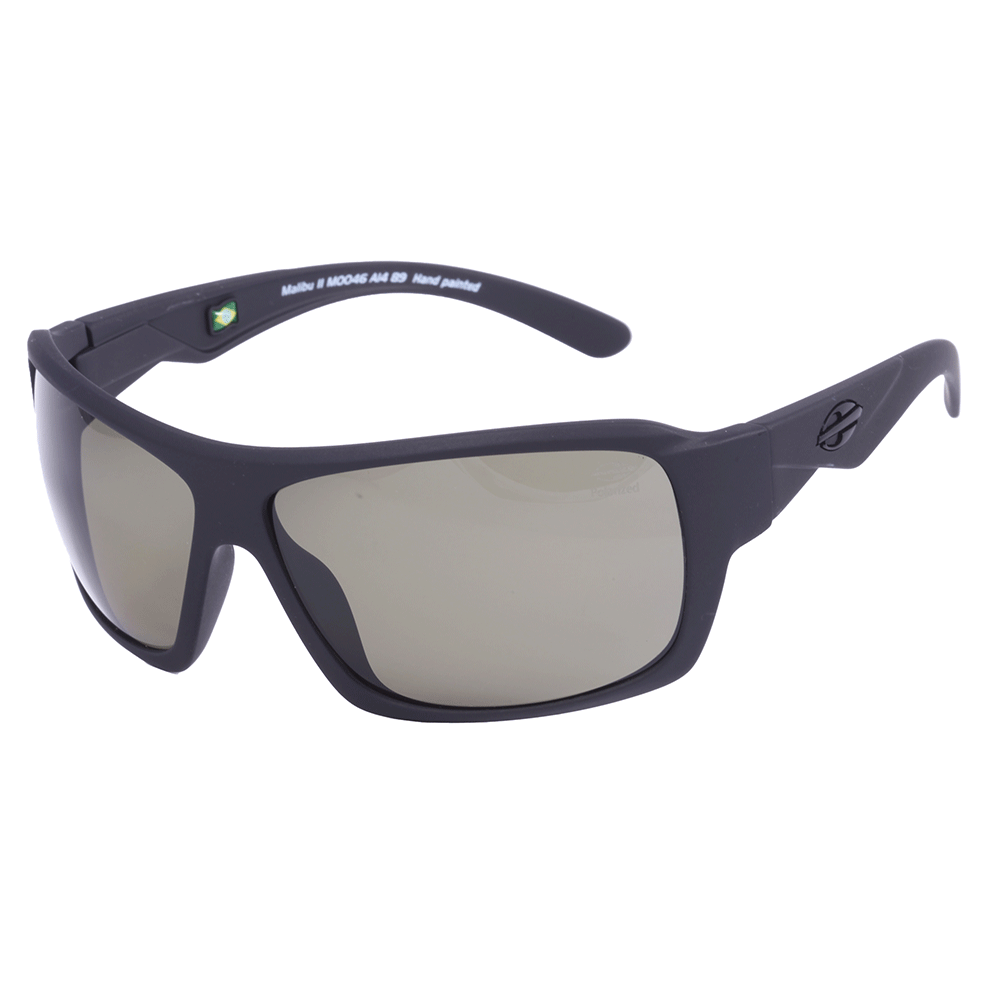 Mormaii Malibu II Preto Fosco/ Verde G15 Polarizado