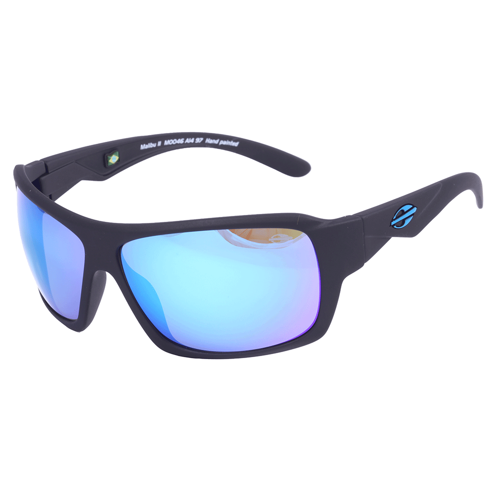 Óculos de Sol Mormaii Malibu II Preto Fosco/ Azul Espelhado