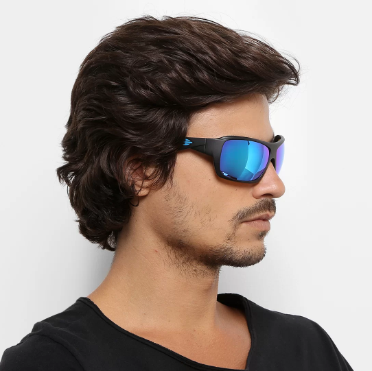 Óculos de Sol Mormaii Malibu II Preto Fosco/ Azul Espelhado