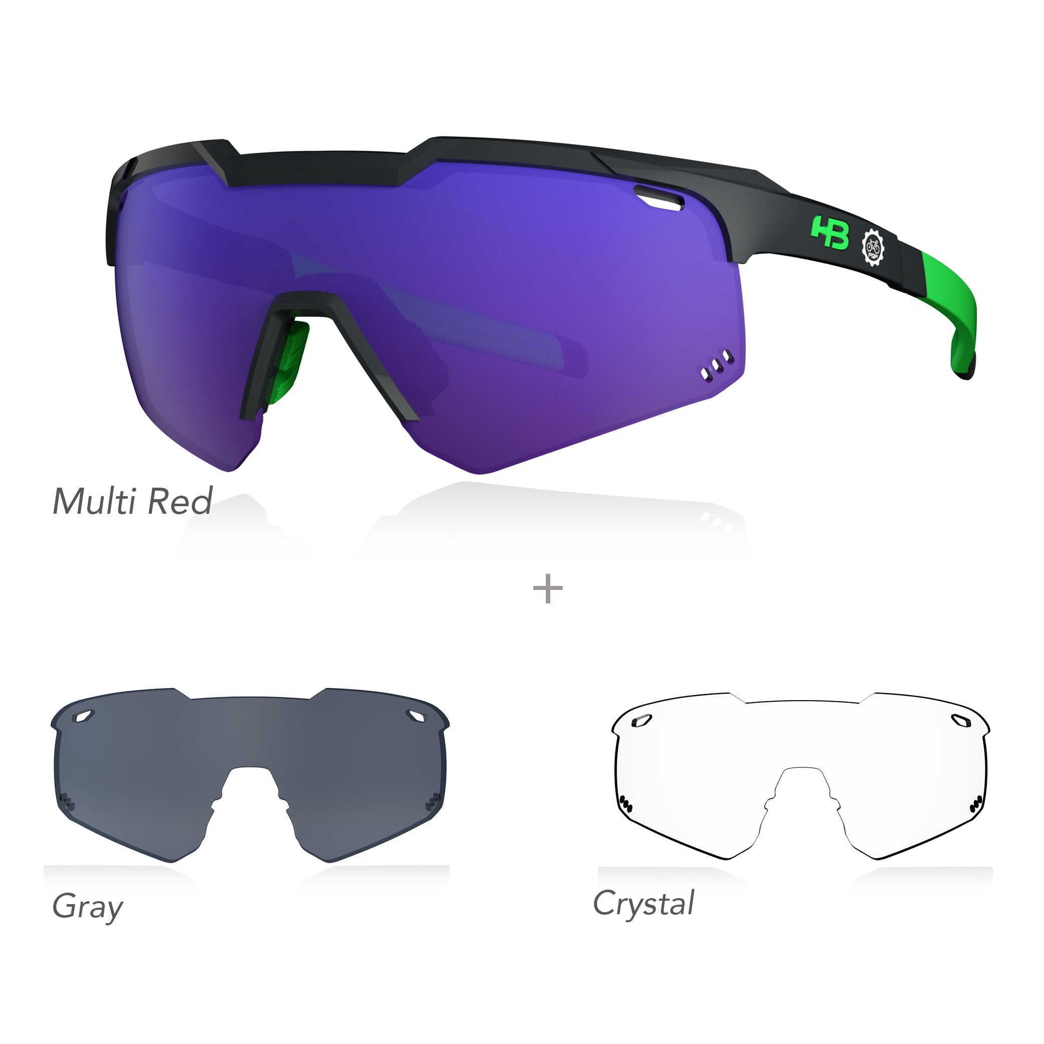 HB KIT SHIELD EVO ROAD - KIT PQP - MULTI RED/ GRAY/ CRYSTAL