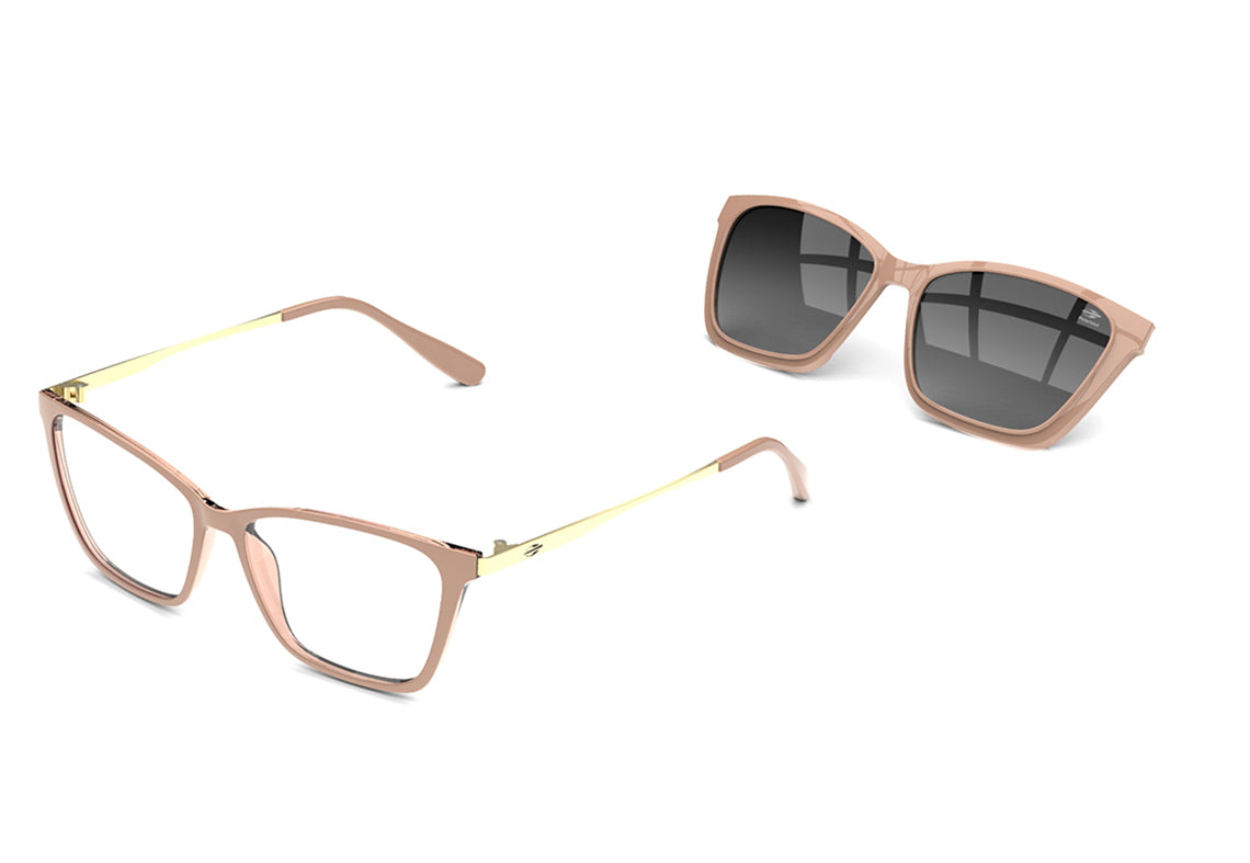 Mormaii Swap 3 Clip On Nude Translúcido Brilho / Cinza Degradê Polarizado - Lente 5,7 cm - Grau