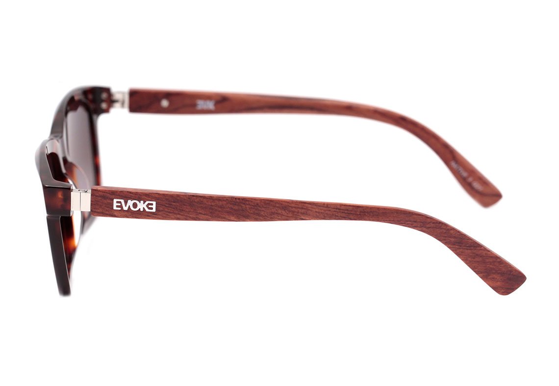 Evoke Native 3 A01 Black Shine Temple Wood/ Gray Gradient Unico