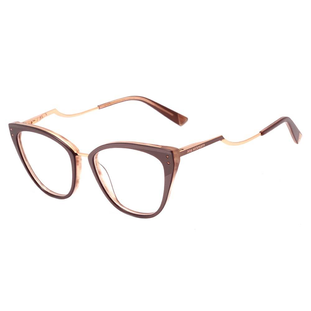 Ana Hickmann AH 6401 A01 Preto e Dourado Brilho - Lente 5,3 cm P02 Preto E Nude Brilho Lente 5,3 Cm