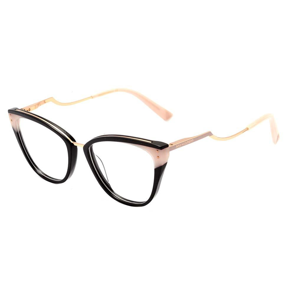 Ana Hickmann AH 6401 A01 Preto e Dourado Brilho - Lente 5,3 cm P02 Preto E Nude Brilho Lente 5,3 Cm