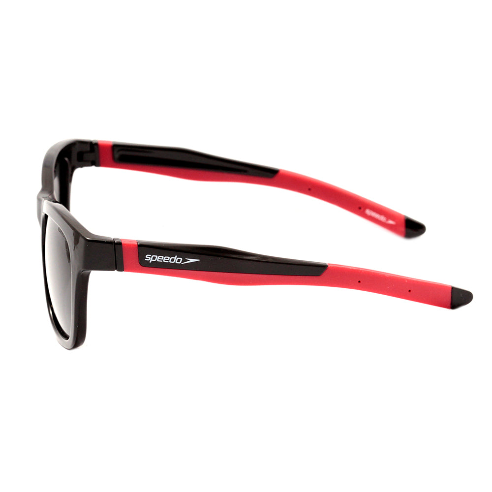 Speedo Drible Infantil A01 Preto Brilho e Vermelho Fosco / Cinza Polarizado - Lente 4,8 cm