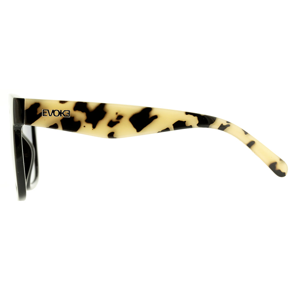 Evoke Audrey A23 Black Temple Turtle Silver / Gray Gradient - 52 mm