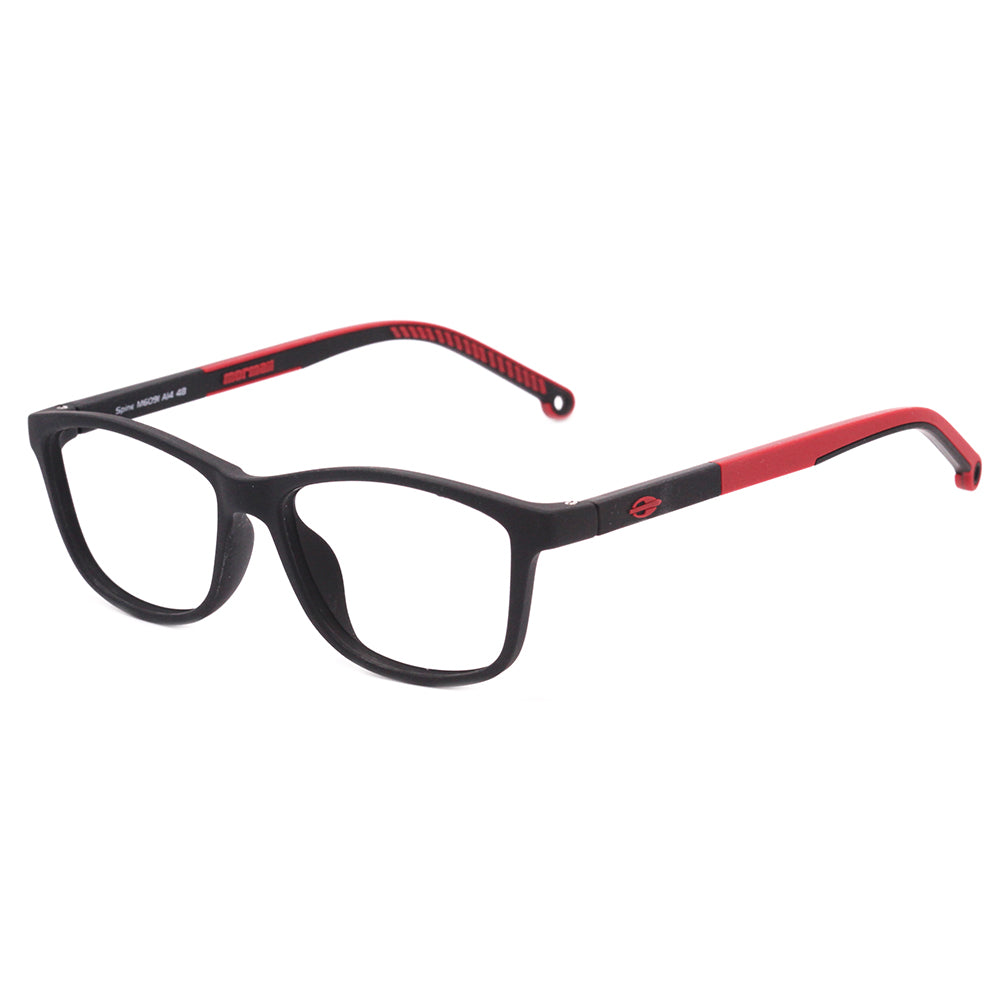 Infantil Mormaii Spine Preto e Vermelho Fosco - Lente 4,8 cm - Grau