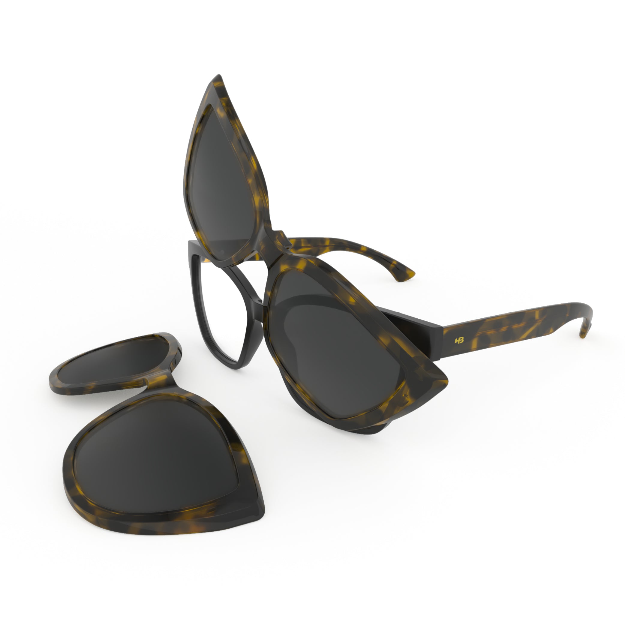 HB 0403 Switch Clip On H Turtle / Polarized Gray - Lente 5,1 cm