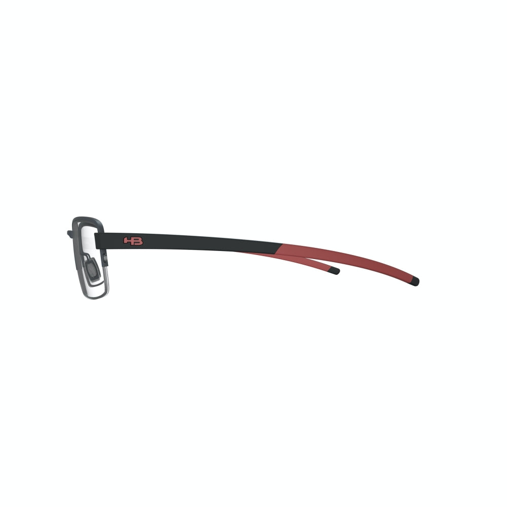 HB Duotech 93424 Matte Black / Matte Black Red Lente 5,5 cm - Grau
