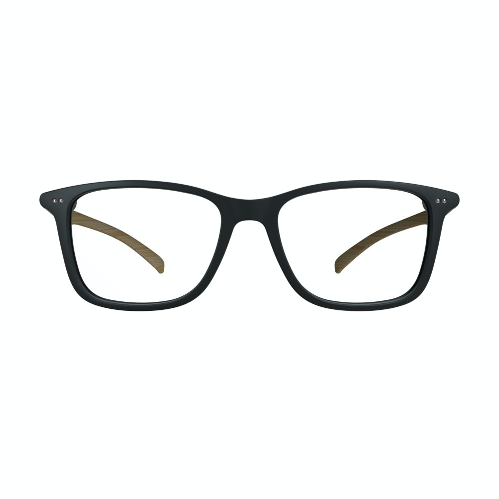 Óculos de Grau HB Polytech 93154 Matte Black / Wood - Lente 5,2 cm
