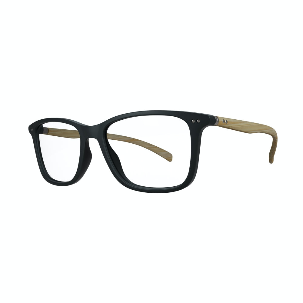 Óculos de Grau HB Polytech 93154 Matte Black / Wood - Lente 5,2 cm