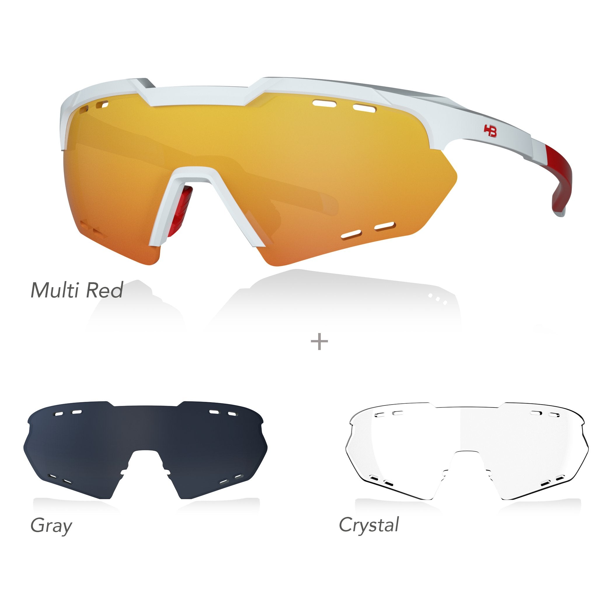 HB Shield Kit Road 02 - Multi Red / Gray / Cristal Unico - 172 mm - Sol