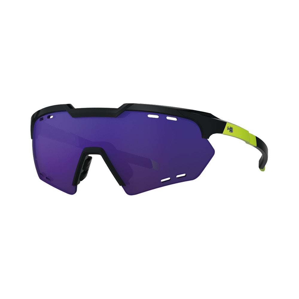 HB Shield Compact Road Gloss Black Neon Yellow / Multi Purple Unico