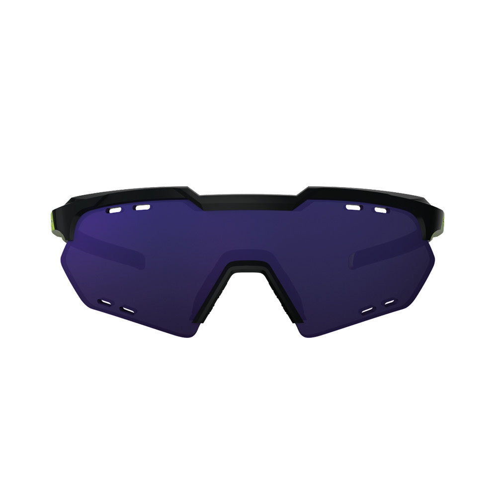 HB Shield Compact Road Gloss Black Neon Yellow / Multi Purple Unico