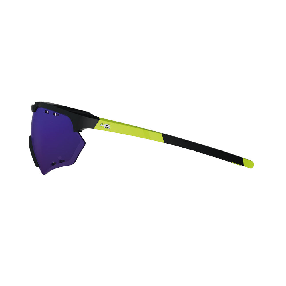 HB Shield Compact Road Gloss Black Neon Yellow / Multi Purple Unico