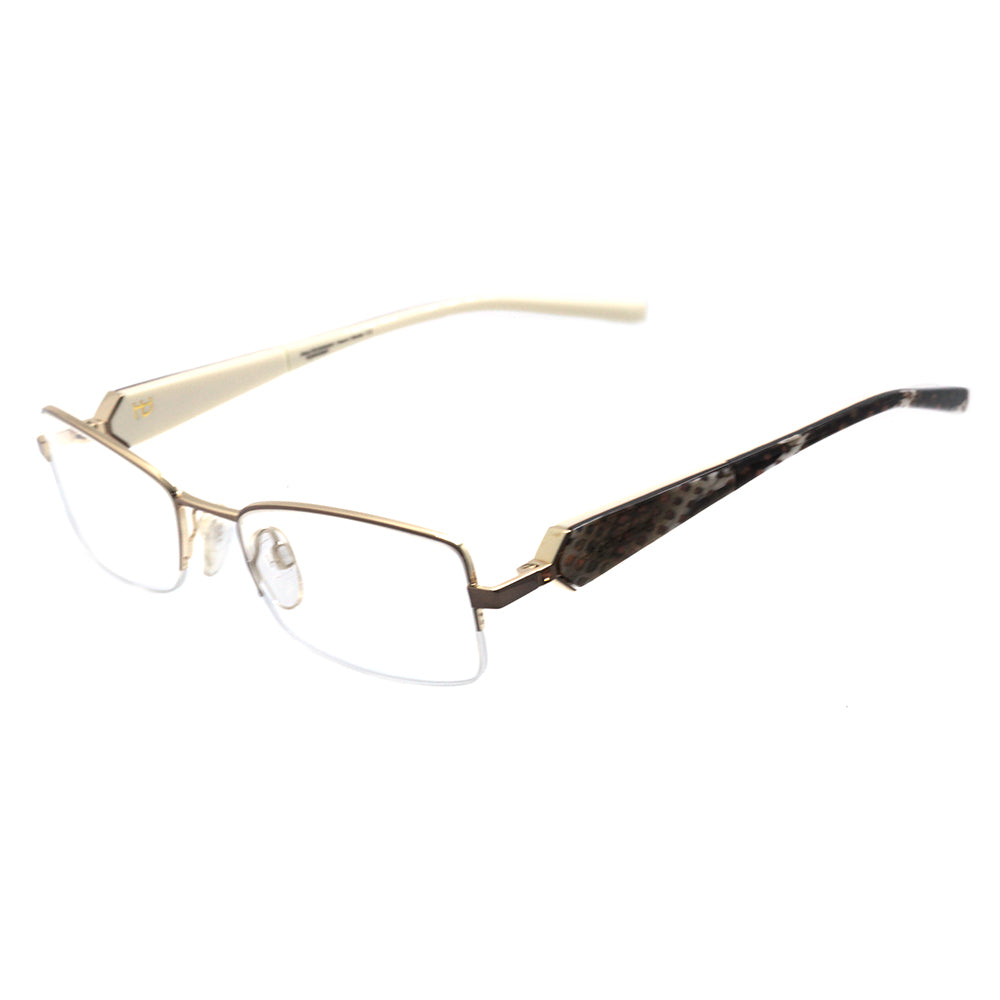 Óculos de Grau Ana Hickmann AH 1208 04B Marrom e Branco Brilho - Lente 5,2 cm