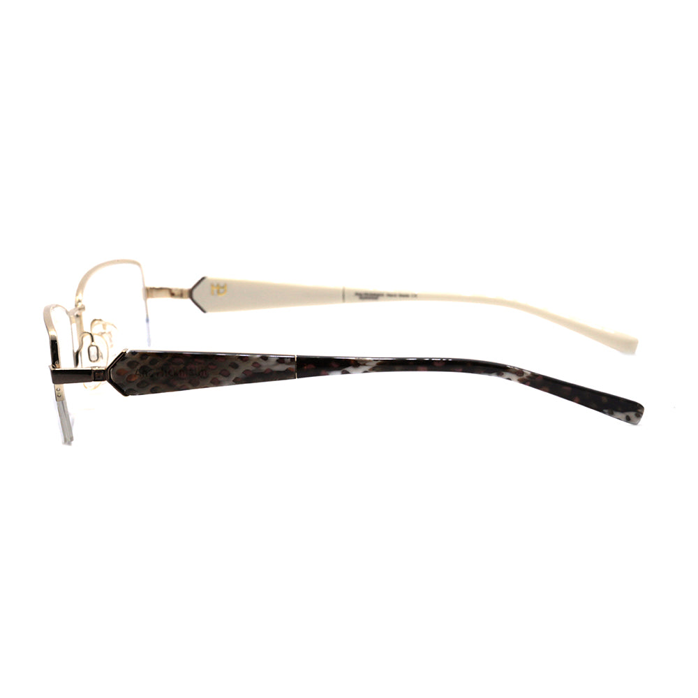 Óculos de Grau Ana Hickmann AH 1208 04B Marrom e Branco Brilho - Lente 5,2 cm