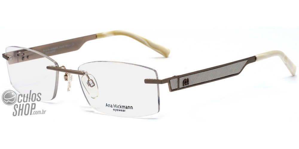 Óculos de Grau Ana Hickmann AH 1157 04H Dourado e Branco Fosco - Lente 5,4 cm