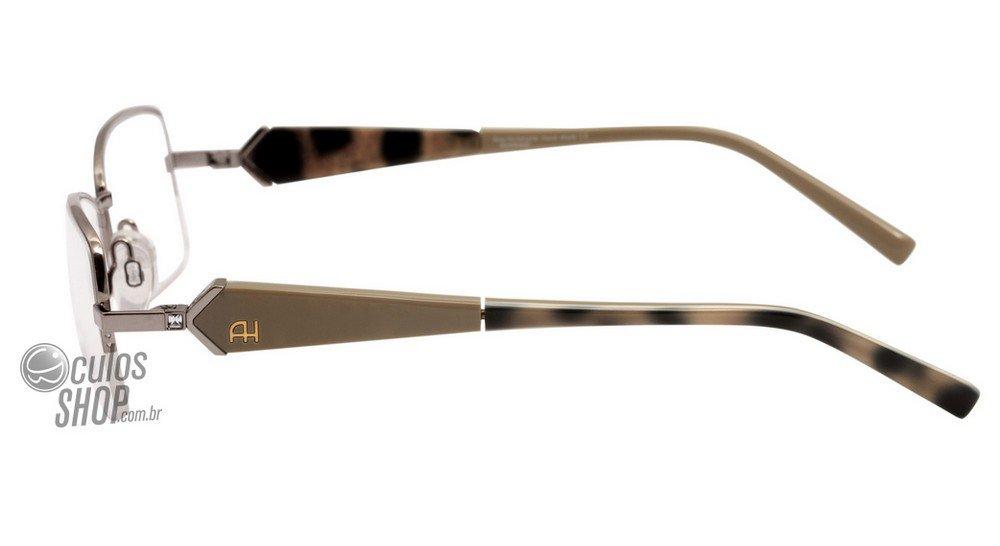 Óculos de Grau Ana Hickmann Ah 1164 08C Prata E Marrom - 52 mm