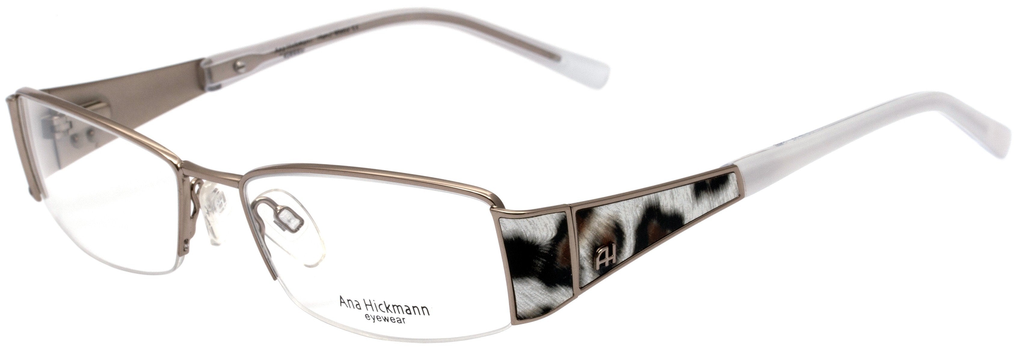 Ana Hickmann AH 1168 08A Prata Preto e Branco Brilho - Lente 5,2 cm  - Grau