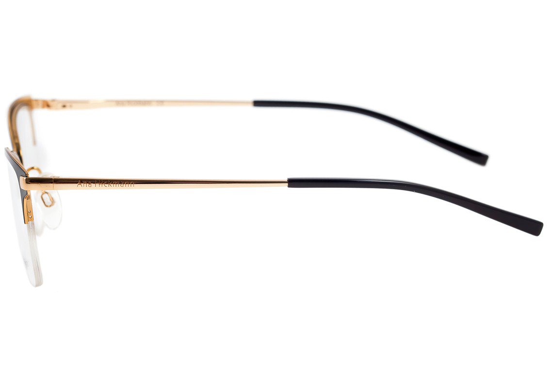 Óculos de Grau Ana Hickmann Ah 1305 09A Preto Fosco E Dourado Brilho - 52 mm