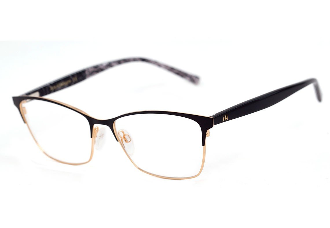Óculos de Grau Ana Hickmann AH 1337 07A Vermelho e Dourado Brilho - 55 mm 09A Preto E Dourado Brilho - 55 mm