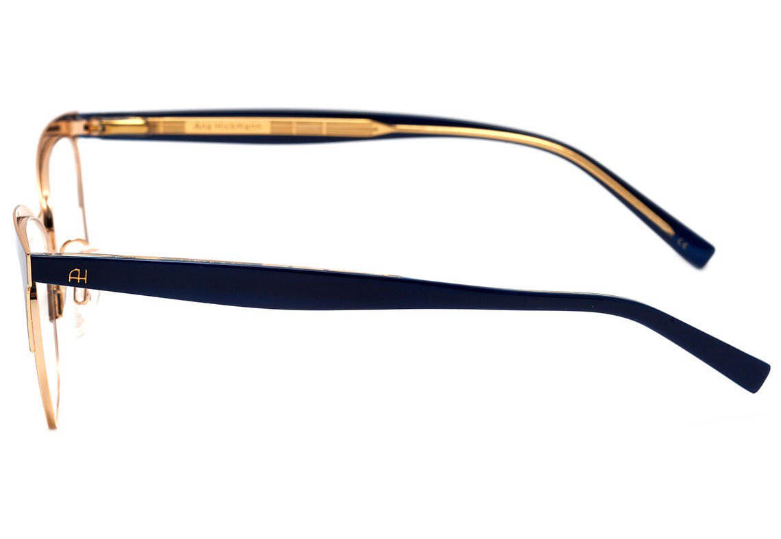 Óculos de Grau Ana Hickmann Ah 1350 06A Azul E Dourado Brilho - 54 mm