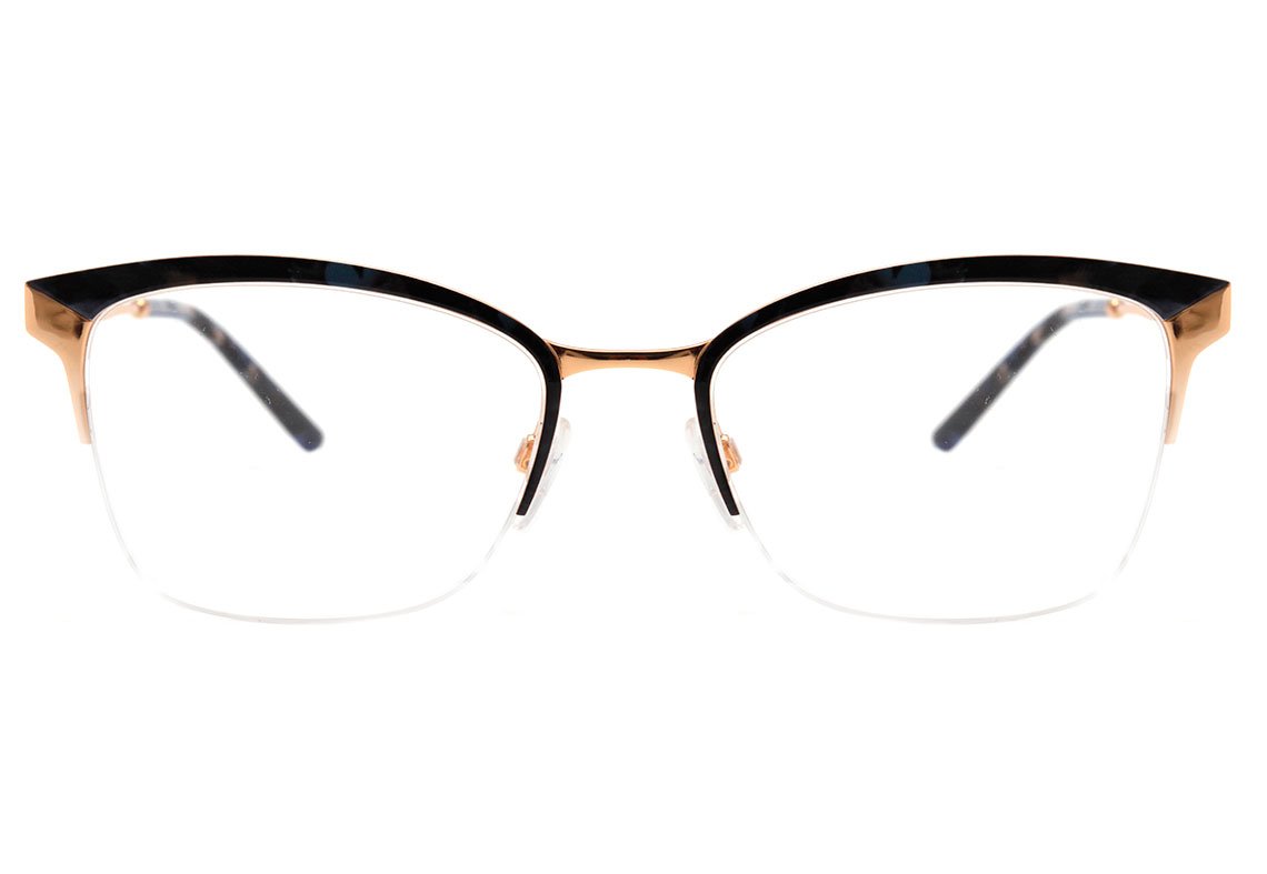 Óculos de Grau Ana Hickmann AH 1353 04B Azul Mesclado e Dourado Brilho - 55 mm