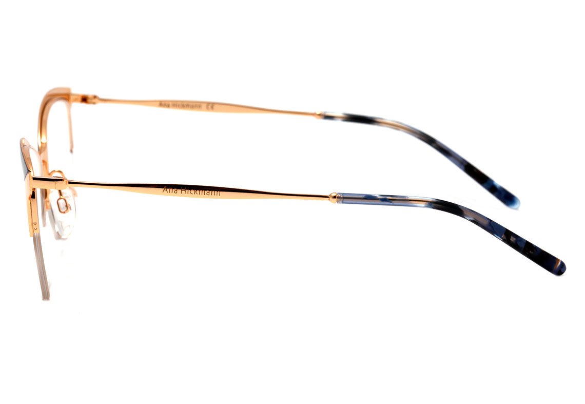 Óculos de Grau Ana Hickmann AH 1353 04B Azul Mesclado e Dourado Brilho - 55 mm